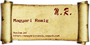Magyari Remig névjegykártya